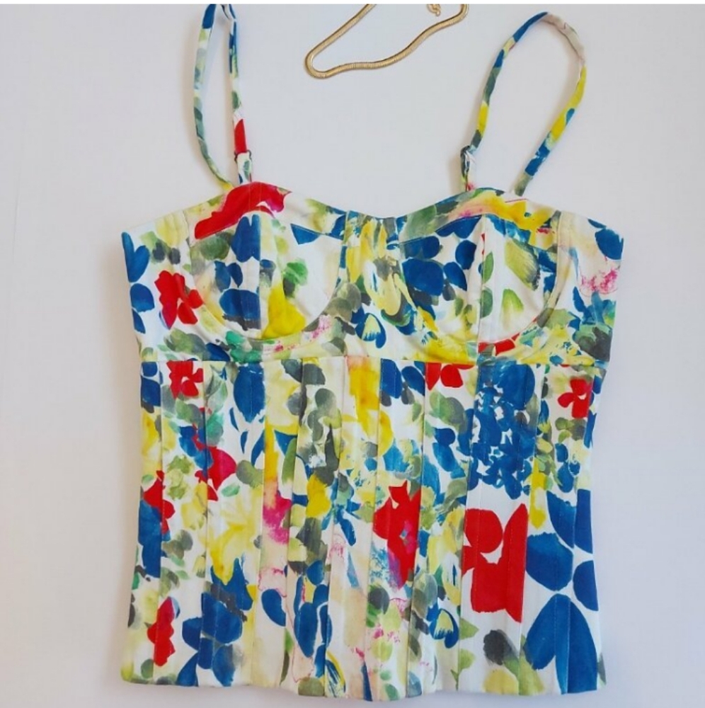Alice + Olivia Floral Bustier Corset Top.